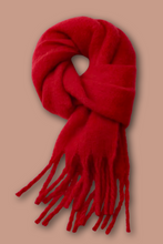 Load image into Gallery viewer, Deep Red Plush Scarf
