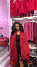 Load image into Gallery viewer, Deep Red Plush Scarf
