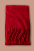 Load image into Gallery viewer, Deep Red Plush Scarf