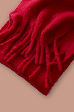Load image into Gallery viewer, Deep Red Plush Scarf
