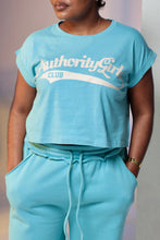 Load image into Gallery viewer, AuthorityGirls Club Crop Blue Lagoon
