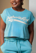 Load image into Gallery viewer, AuthorityGirls Club Crop Blue Lagoon
